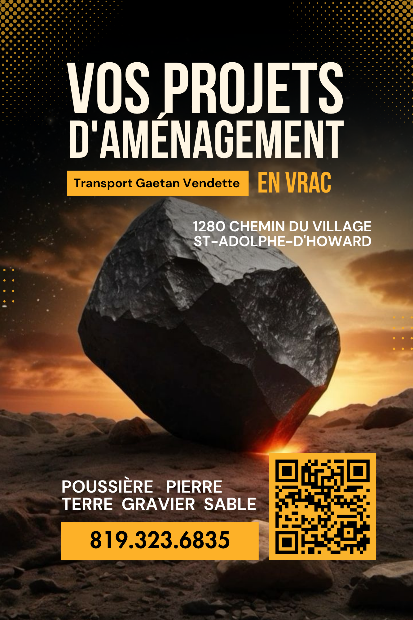 Vos projets d'aménagement en vrac, livrés chez vous — Transport Gaetan Vendette